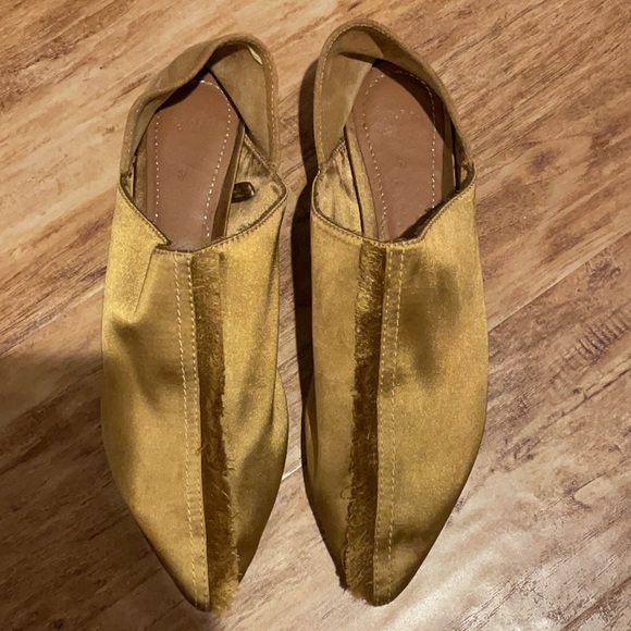 Zara Frayed Flat Satin Slippers - Picture 2 of 8